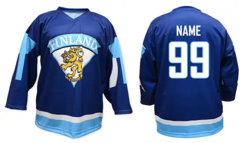 

Team Finland Mens Hockey Jersey Embroidery Stitched any number and name Jerseys