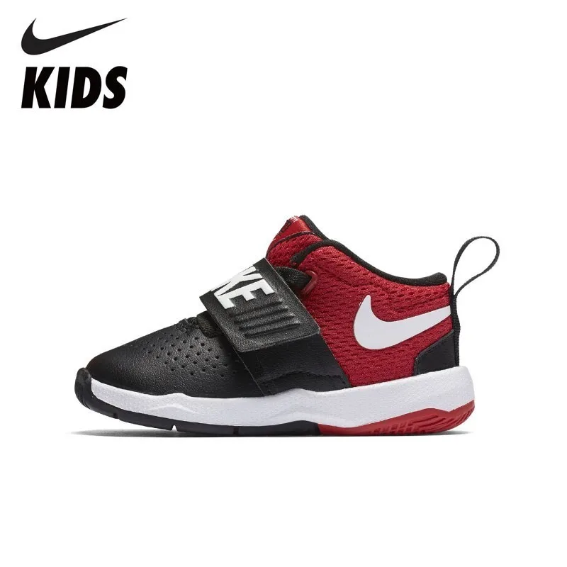 NIKE Kids TEAM HUSTLE D 8 Новое поступление для мальчиков и девочек малыша Баскетбол Детские кроссовки дышащая обувь 881942