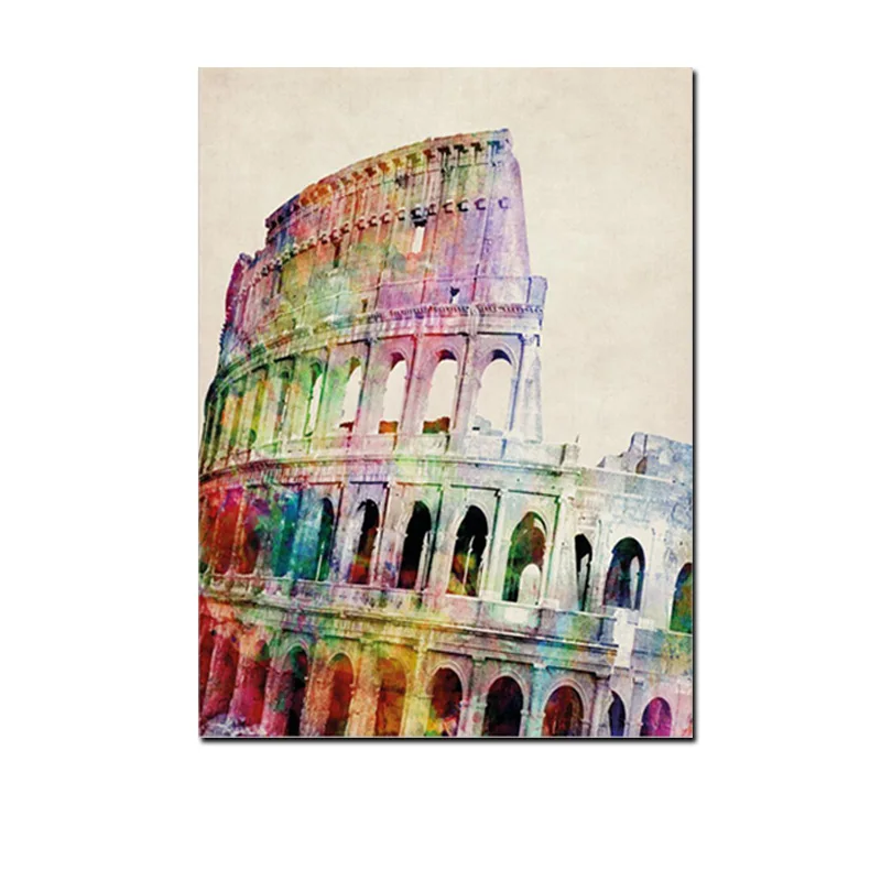 Print Abstract Roman Colosseum Coliseum Oil Painting on Canvas Pop Art Modern Famous Wall Picture For Living Room Cuadros Decor (2)