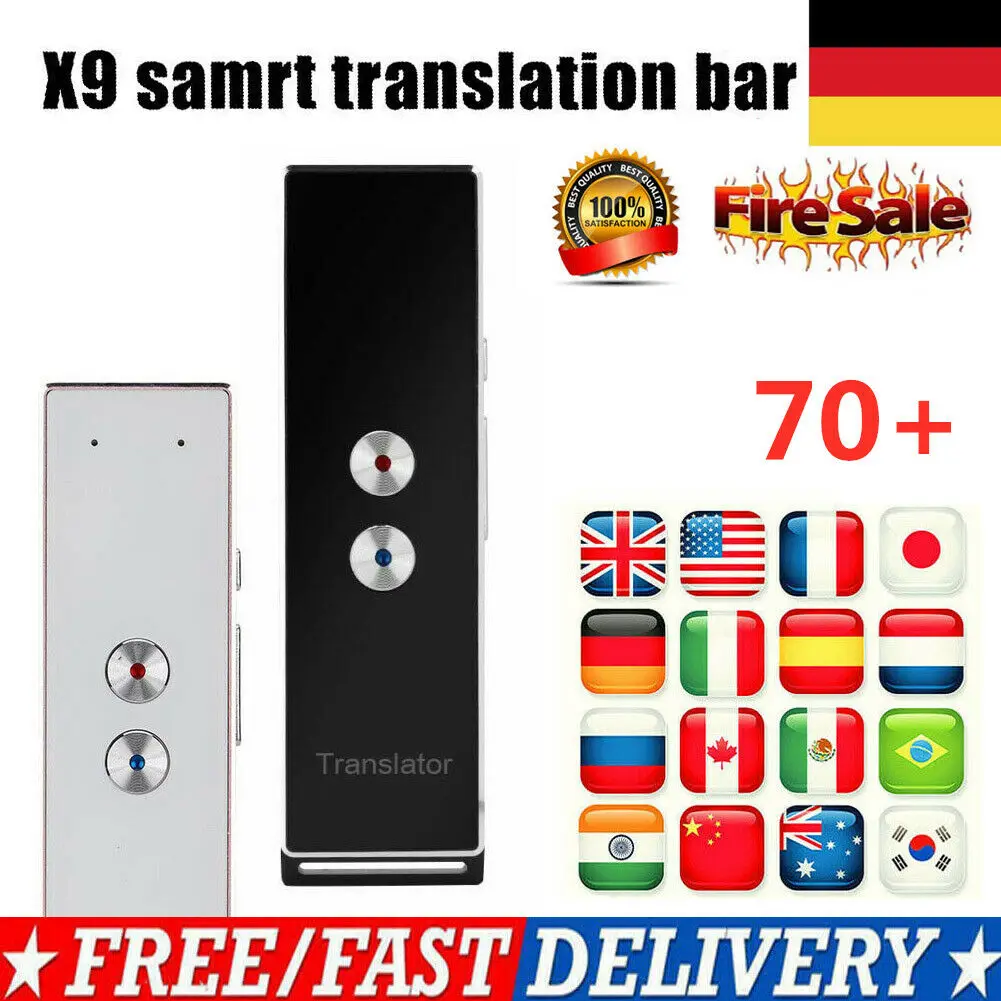 

X9 Pro Smart Two-Way Real Time Language Translator Device Support 70+ Languages Voice Translation