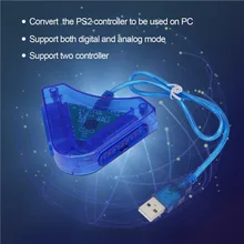 Игровой джойстик USB dvd плеер адаптер конвертер кабель для PS2 Привлекательный двойной для Playstation 2 PC игровой контроллер USB