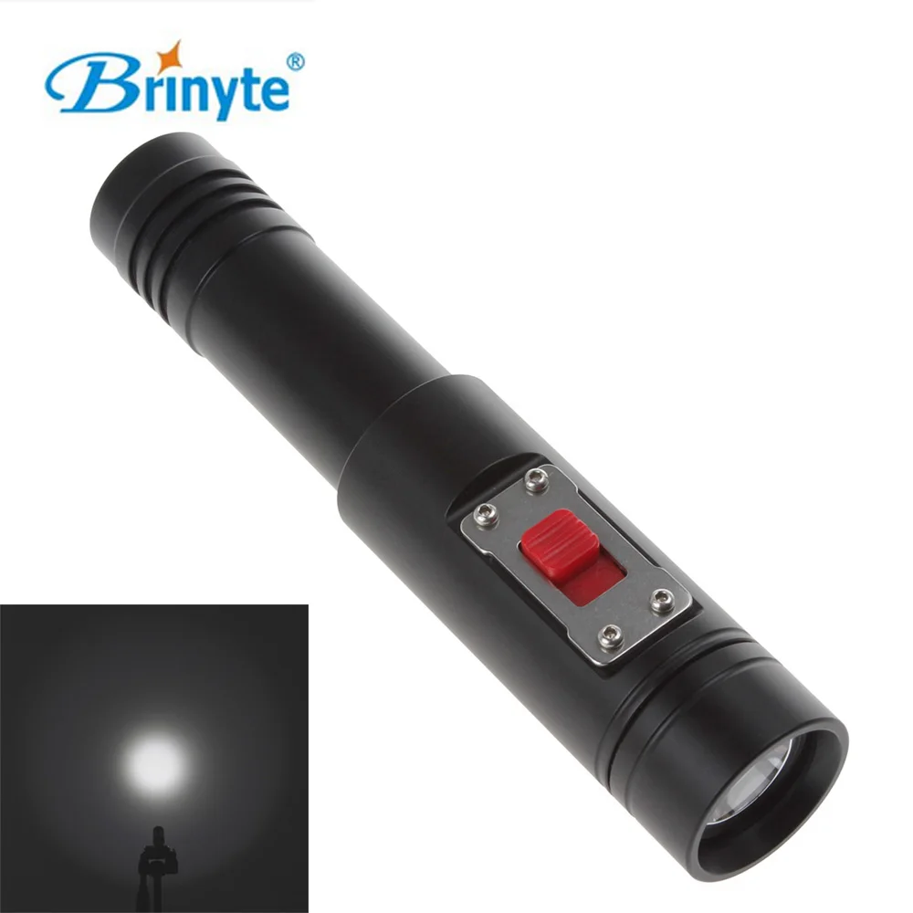 

Brinyte Black LED Sealing Diving Flashlight Torch Aluminum Portable Magnetic Switch Waterproof Underwater 200m Dive Flash Light