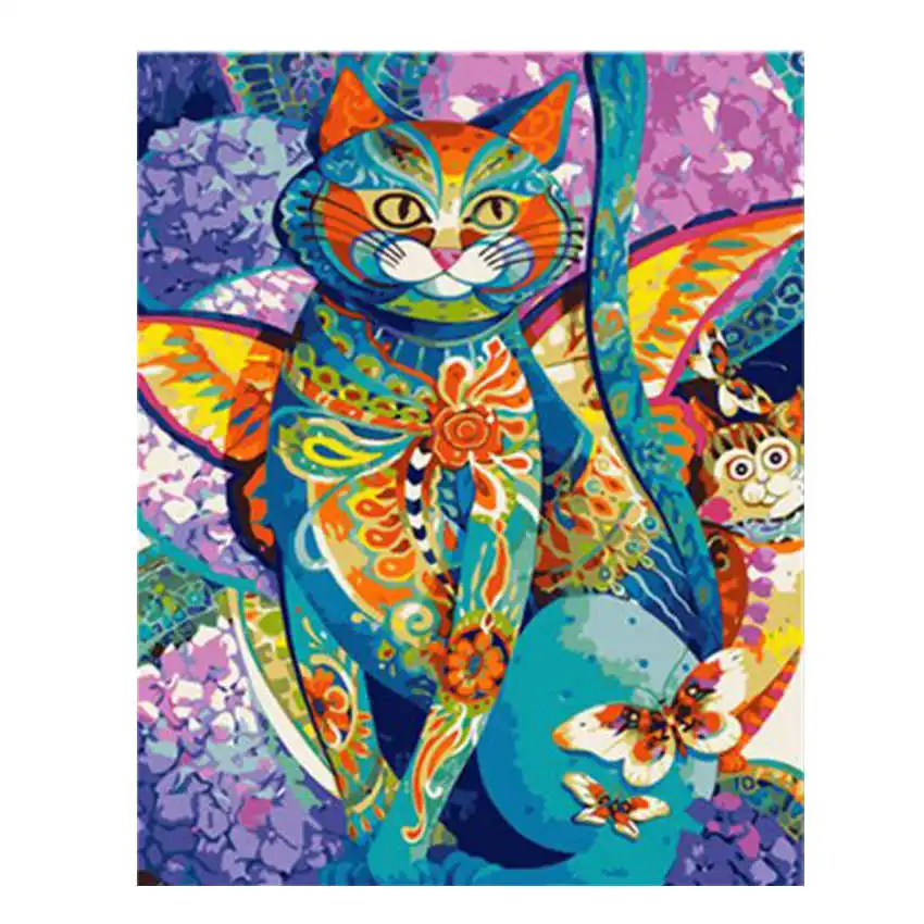 

Diy Picture By Numbers,Poppy,Coloring By Numbers,Colorful Cat Paint By Number
