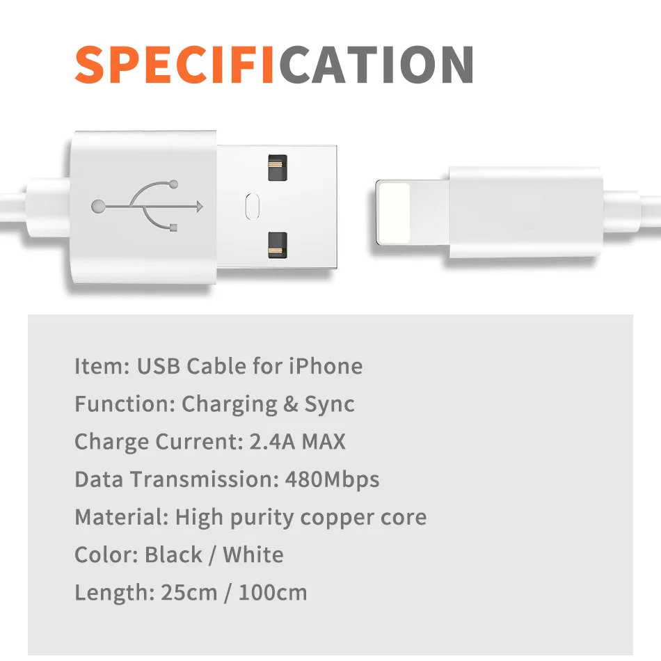 3 шт. в упаковке, ROCK, USB кабели для мобильных телефонов, для iPhone 2,4 A, кабель для быстрой зарядки, для iPhone, кабель для синхронизации данных, для iPhone X, XS, 8, 7, 6