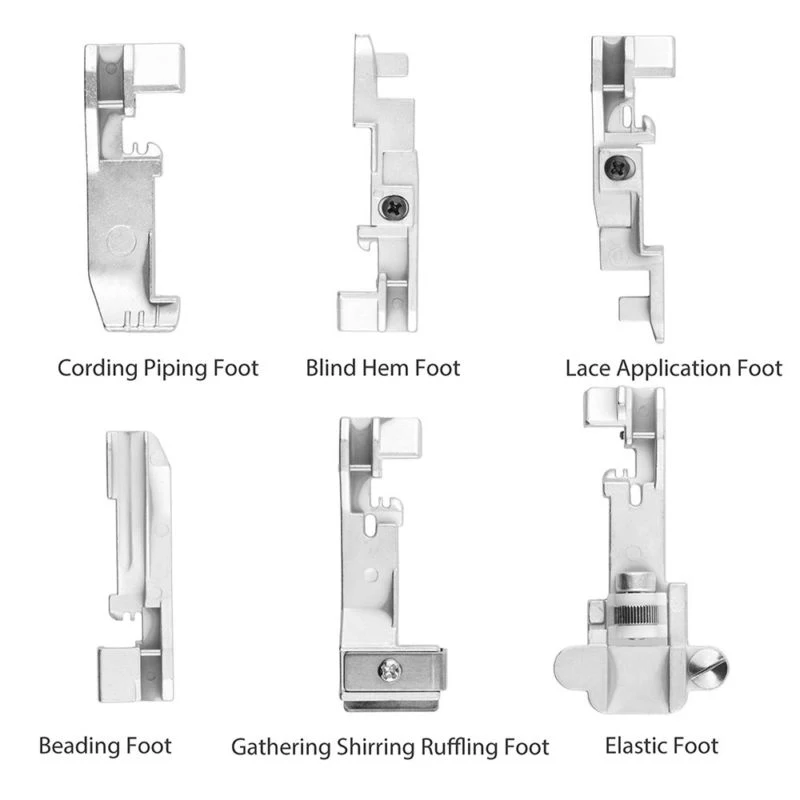 

6pcs High Quality Household Overlock Machine Presser Foot Kit for Singer 14SH644 14SH754