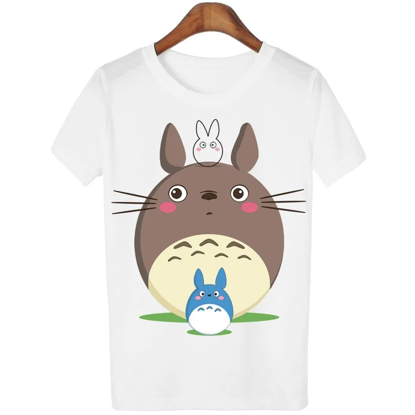 Повседневная футболка, женская футболка, Harajuku Totoro, с принтом, Camisetas Mujer, топы, с круглым вырезом, футболка, милые футболки, Femme