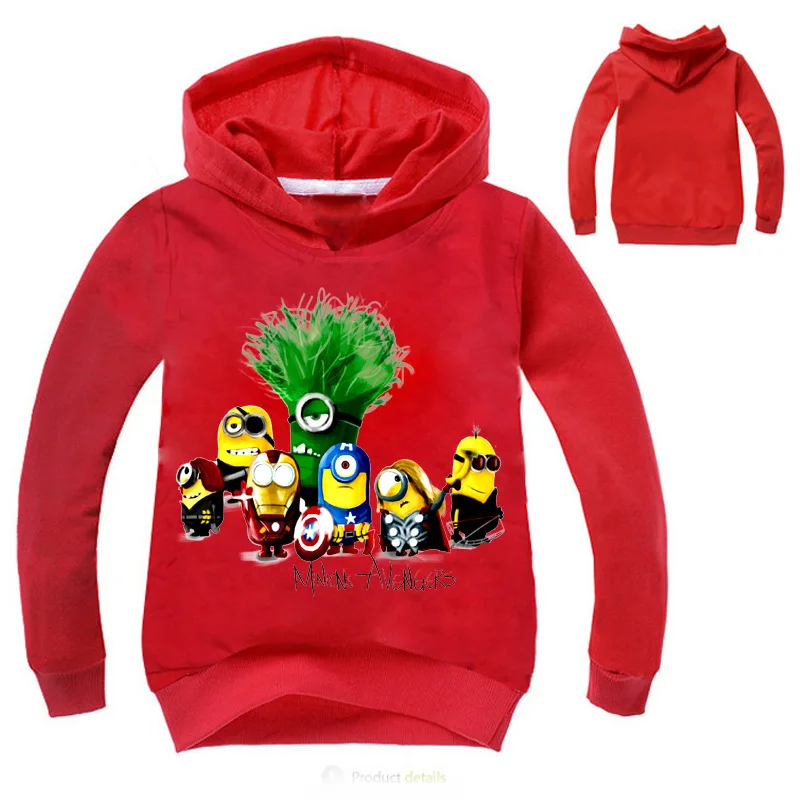 

Baby boys girls Kids Sweatshirts Long Sleeve Hoodies Baby Hooded Sweatshirts Cartoon Hoody minions Children's Clothes 3-10 Year