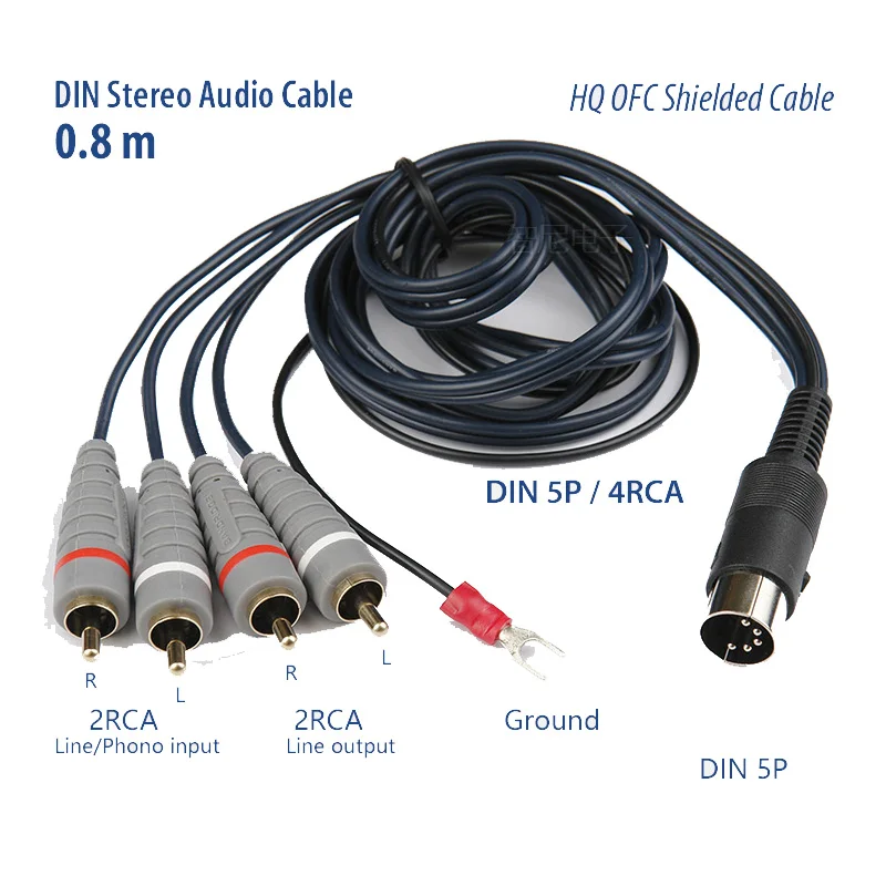 DIN to 4RCA Male