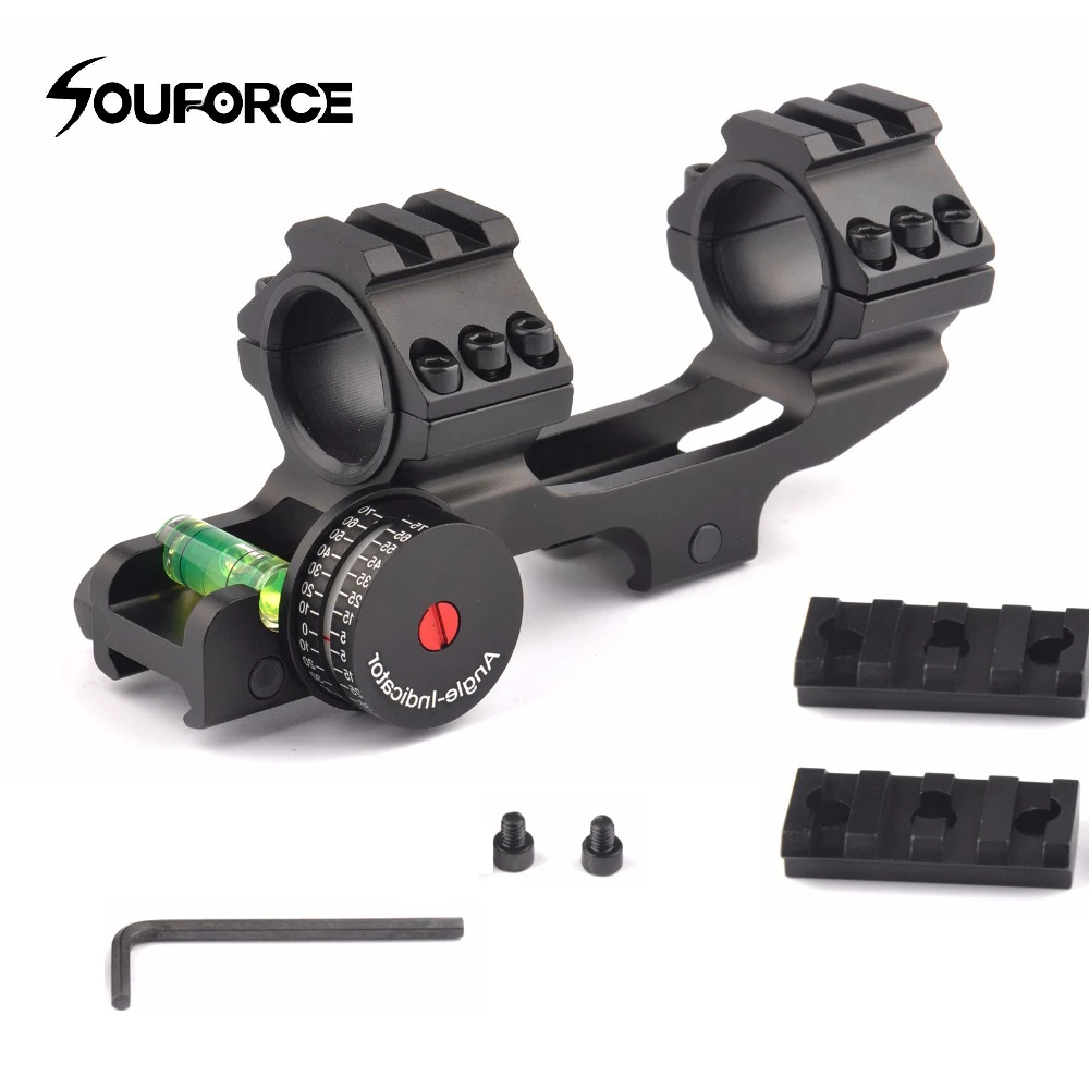Ferroviário para Airsoft 30mm com Nível de Bolha Escopo Óptico Tático Montagem Anéis Diâmetro 25.4 - Caber 20mm Picatinny Rifle Ar15 Caça 11 picatinny ferroviário para airsoft rifle ar15 caça