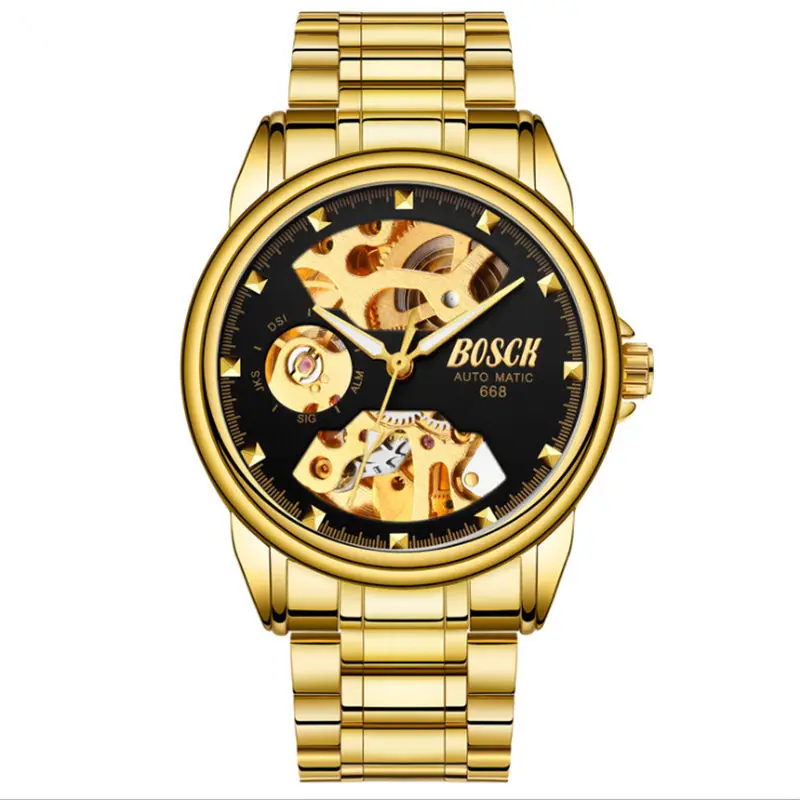 Men's female wrist watch double calendar night light waterproof fine steel band male watch student non-mechanical quartz watch. night watch