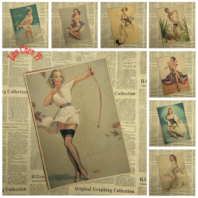 Special Offers Slender Girl Series 2 Vintage Kraft Paper Poster Bar Cafe Living Room Dining room Wall Decorative Paintings Home Decor Special Offers Slender Girl Series 2 Vintage Kraft Paper Poster Bar Cafe Living Room Dining room Wall Decorative Paintings Home Decor