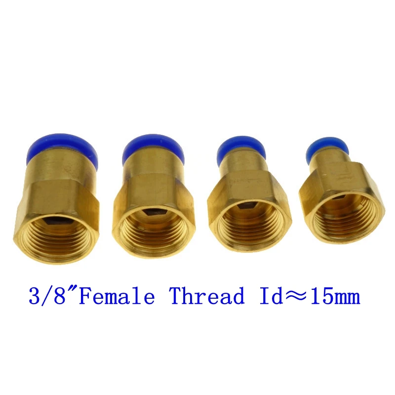 Fevas Air Pneumatic Push in Fitting Female Connector for Tube OD 6mm 8mm 10mm 12mm X 3/8 Female BSPP Color: for Tube OD 8mm, Specification: 3/8 