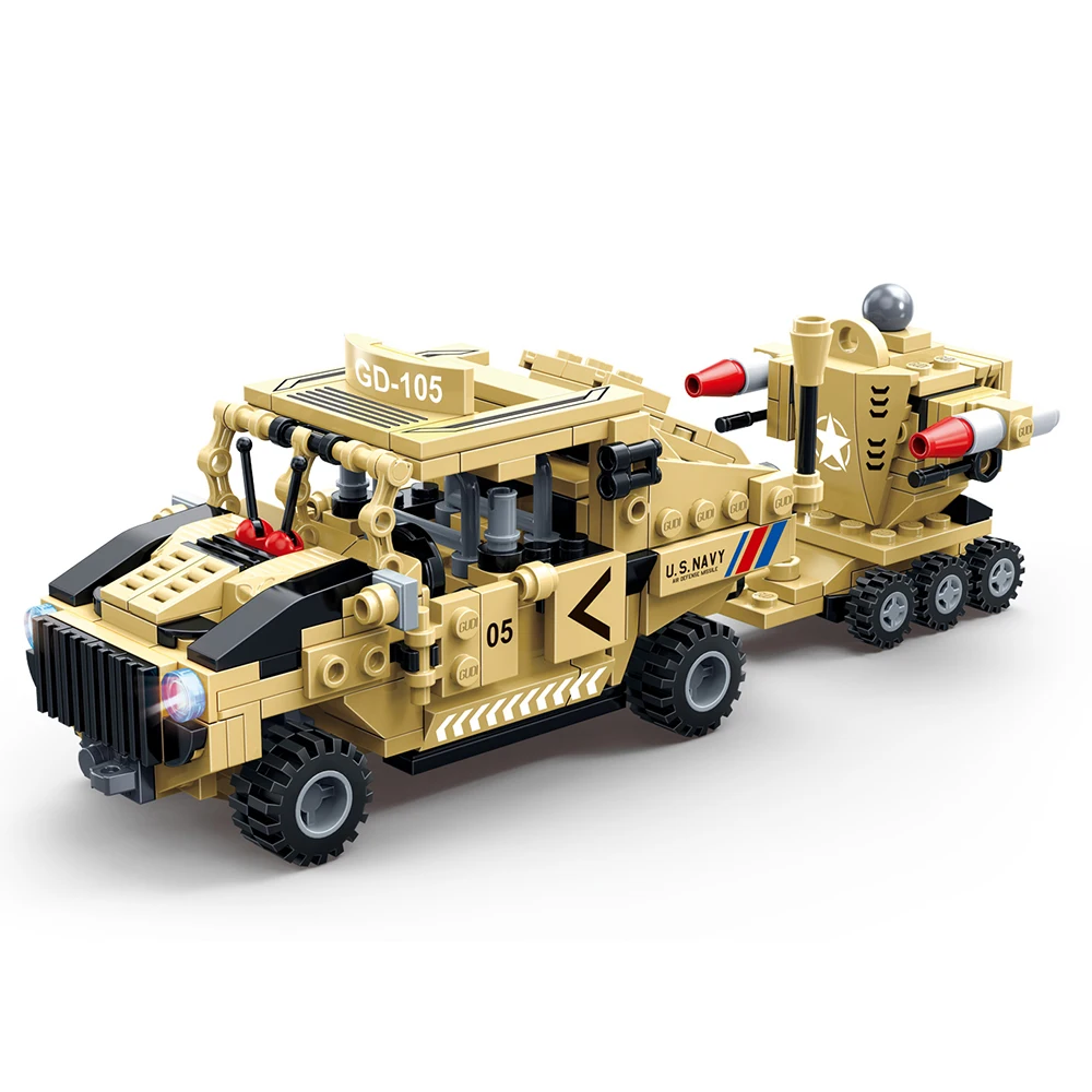 

Military Hummer vehicle Avenger Air Defense compatible legoinglys Army series Building Blocks Toys For Children Gift