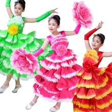 Детские костюмы танцовщицы танец фламенко нарядное платье одежда для выступлений для девочек платья для бальных танцев для детей DN3037
