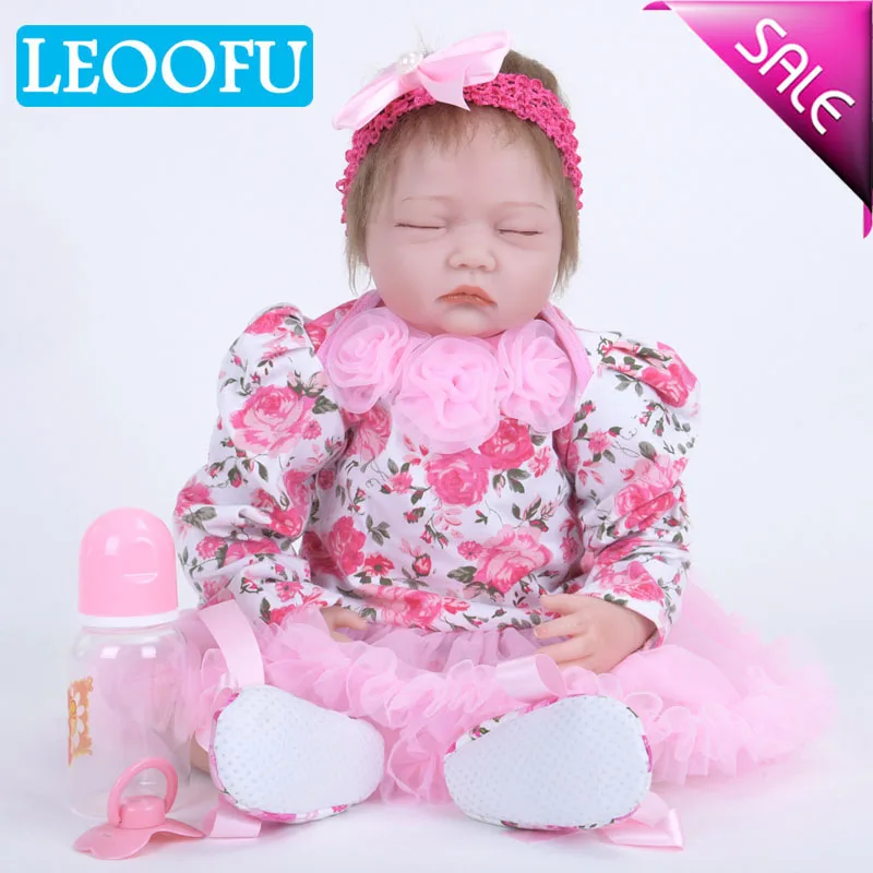 

LEOOFU 55cm 22 inch baby gift soft children reborn baby doll toy newborn boy girl birthday gift emulated toy new Year's gift