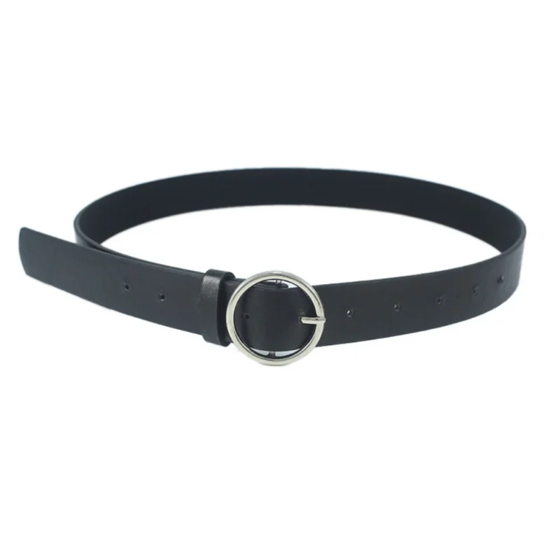 Pu leather punk belt Round Metal Circle Belts Hot Designer Brand Punk O
