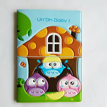 

The breath of spring! owl baby travel passport covers , pvc Leather ID Card Bag passport holder Passport Wallets 14*10cm