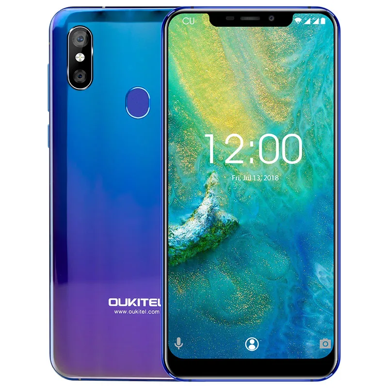 OUKITEL U23 смартфон 6,1" дисплей с насечкой Android 8,1 мобильный телефон MTK6763T Helio P23 Восьмиядерный 6G 64G беспроводной заряд лица ID - Цвет: Blue