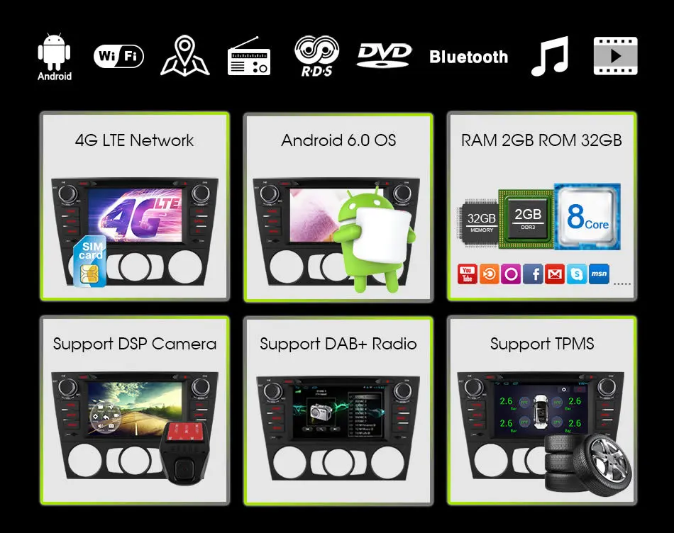 Cheap Ownice C500 4G SIM LTE Android 6.0 Octa 8 Core Car DVD For BMW 3 Series E90 E91 E92 E93 GPS Support Wifi Radio 2GB RAM 32GB ROM 3