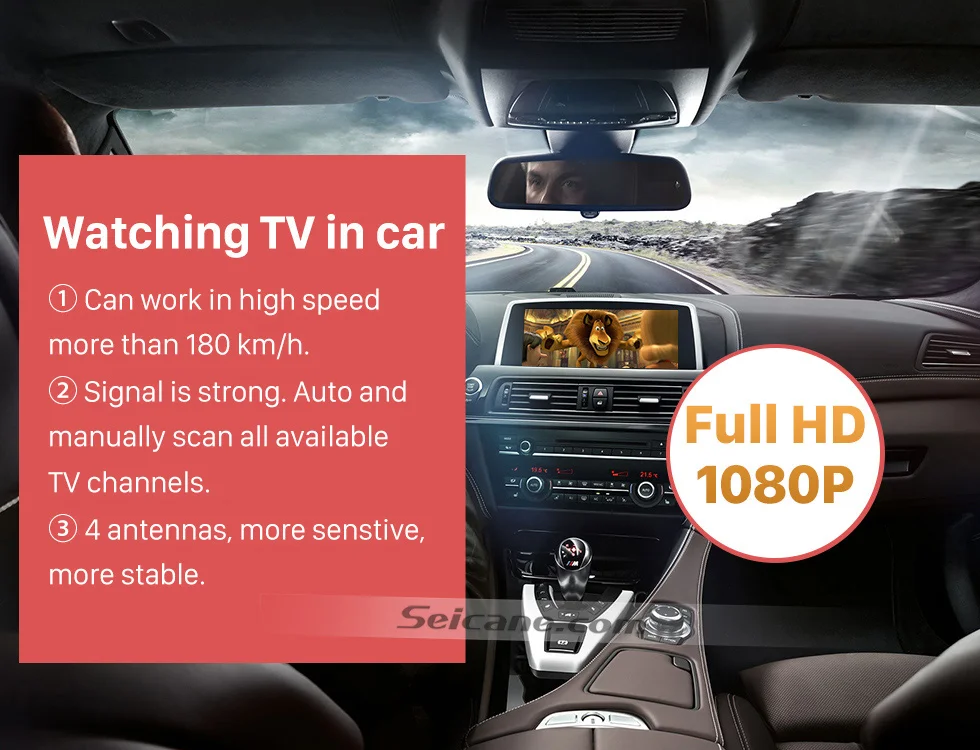Seicane HDMI DVB-T2 приемник ТВ 4 тюнера цифровой ТВ коробка для автомобиля dvd-плеер 1080P