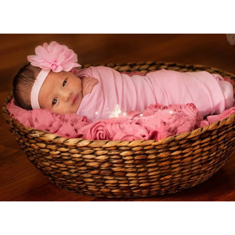 0-24 месяцев ребенок район Обёрточная бумага новорожденных одеяла фотографии Обёрточная бумага ped в ткань новорожденный Подставки для фотографий+ головной убор цветок