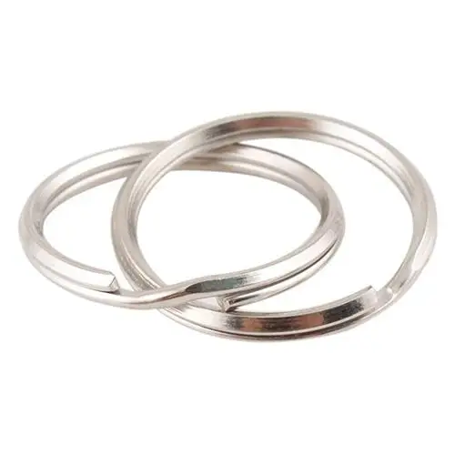 25Pcs Split Keyring 25mm Key Ring Chain Metal Loop Clasps Trinkets