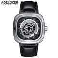 Agelocer Brand Relogio Masculino Automatic Watch 100 Cowhide Watchband Sport Wrist Watch Men Stainless Steel Waterproof