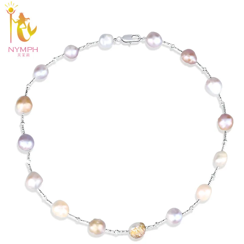 

NYMPH Pearl Necklace Pearl Jewelry Baroque Natural Freshwater Maxi Big Tendy Choker Necklace For Party Women Fine[x204]