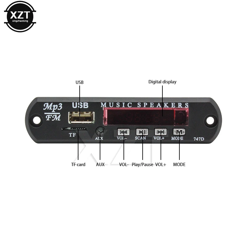 Новейший DC 5 в 12 В блок питания Micro USB TF Радио MP3 декодер доска 5 в аудио модуль для автомобиля дистанционный музыкальный динамик