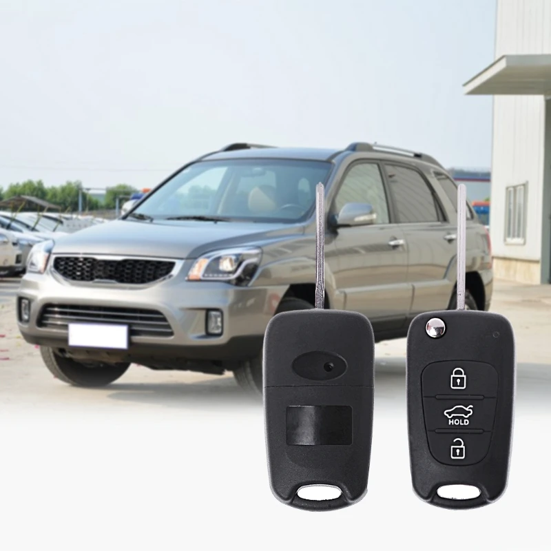

Hot New 1 Pc 3 Button Flip Remote Auto Car Key Fob Case Shell for KIA Rondo Sportage Soul Rio High Quality