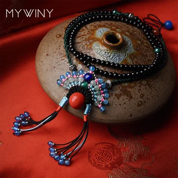 

Chinese Beijing opera facial makeup culture vintage jewelry necklace set