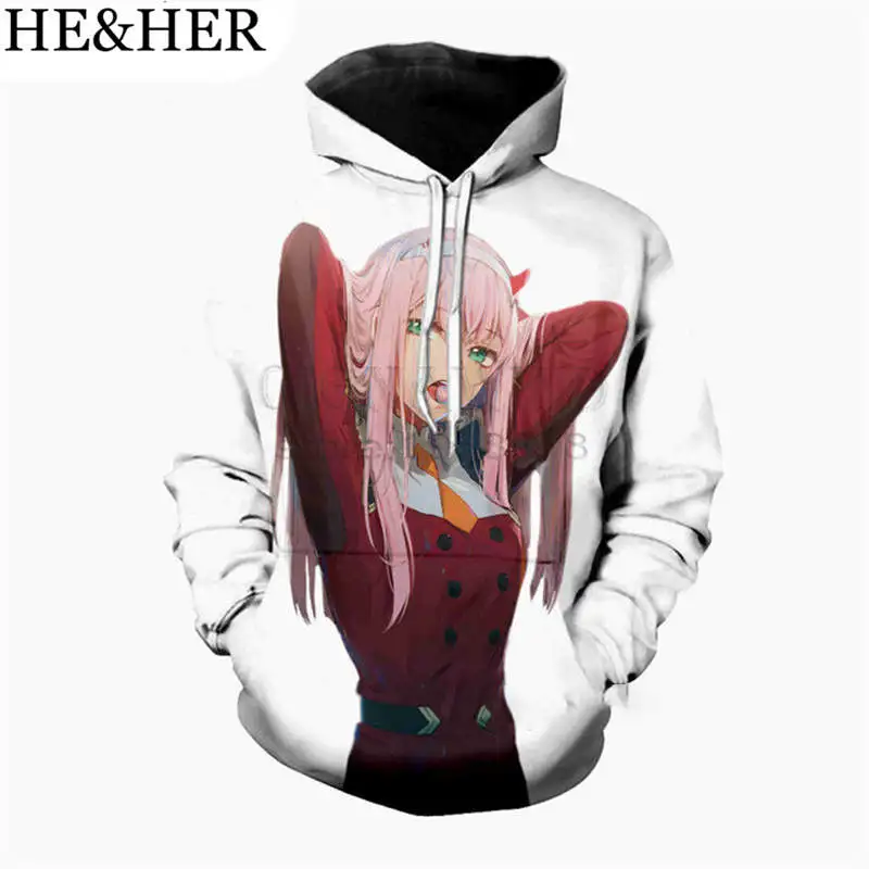 Новинка Harajuku стиль аниме Zero Two Darling In The FranXX толстовки для мужчин/женщин 3D принт