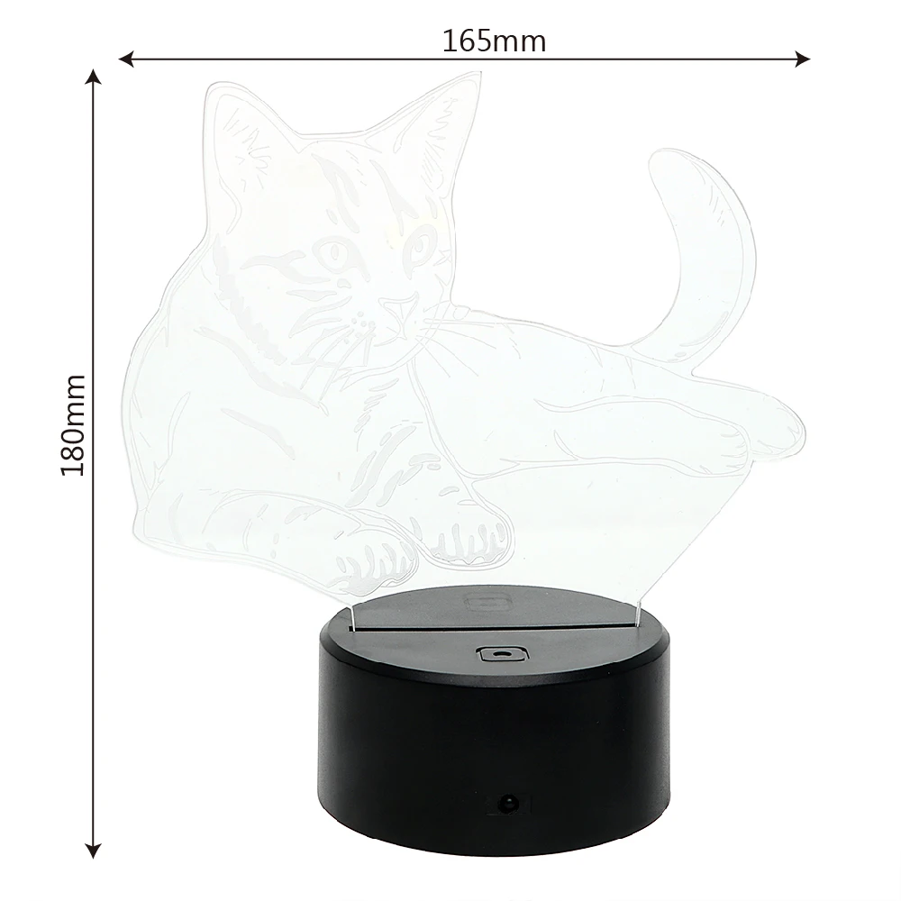 ITimo Cat 3D эффект ночник дистанционное управление батарея и USB питание освещение в помещении иллюзия Лампа 7 цветов изменить