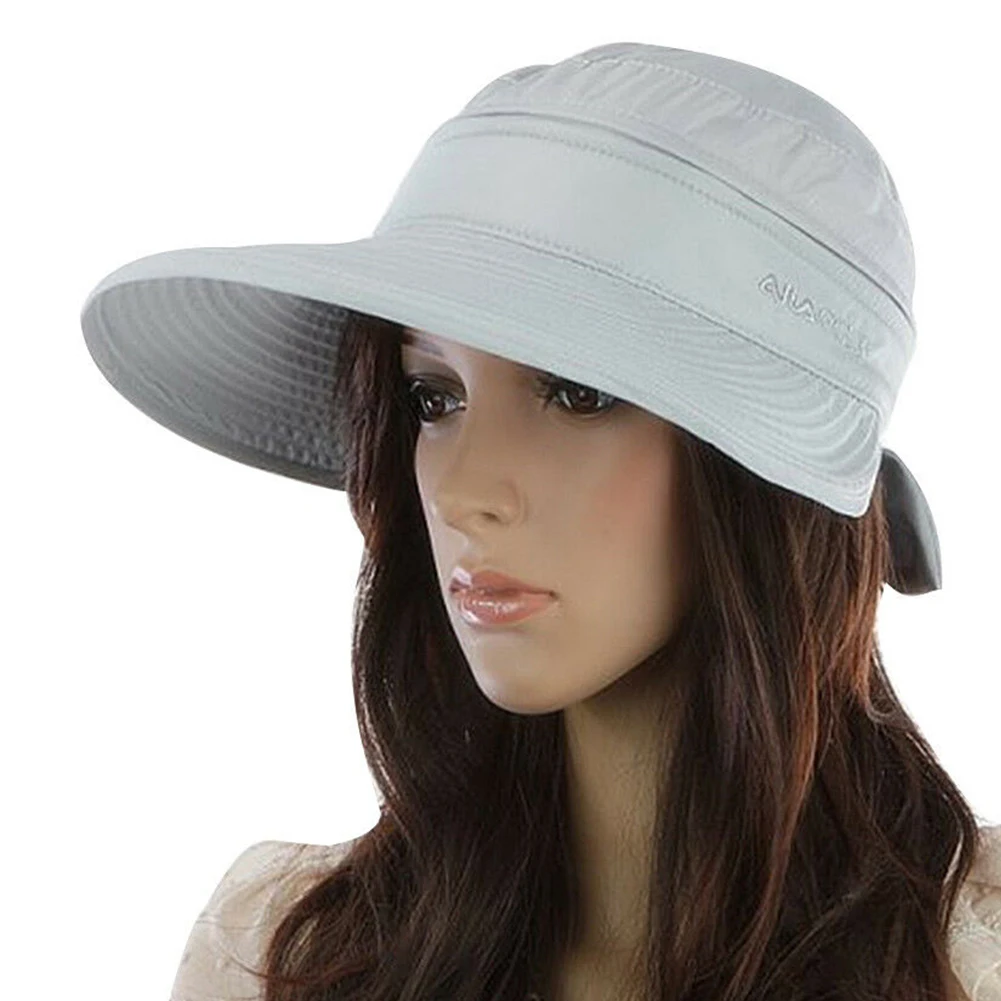 

Visors Korean Style Bowknot Solid Travel Hiking Fashion Practical Summer Beach Ladies Foldable Cap Sun Hat Outdoor