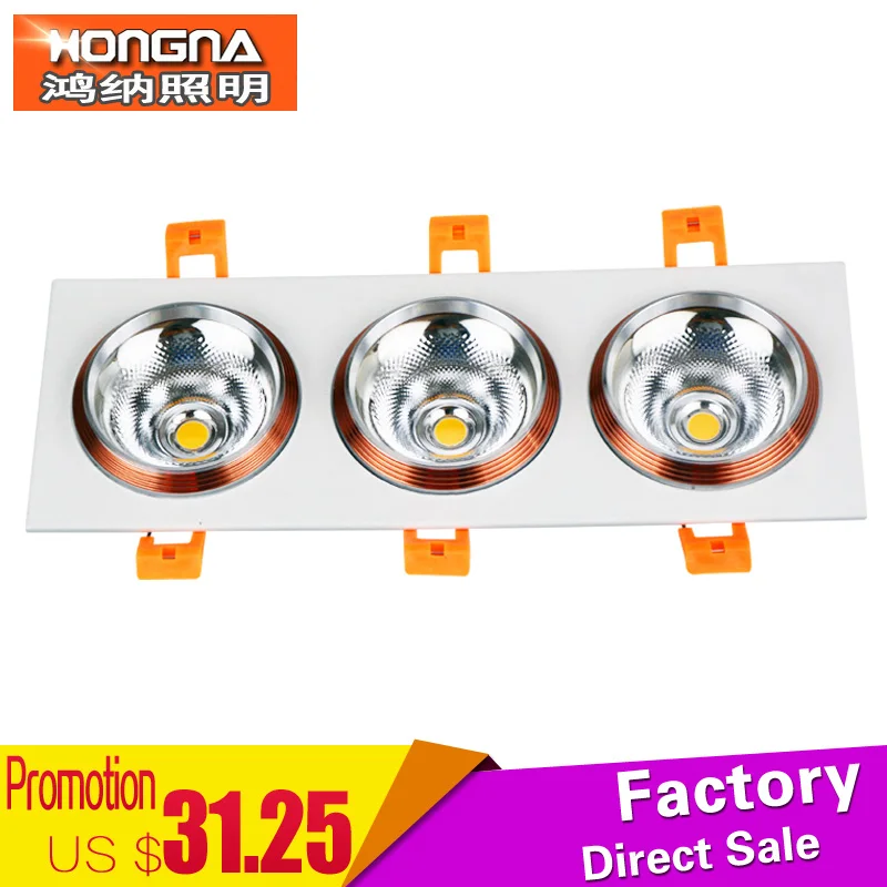 

Free shipping 9W 15W LED Square Grille Lamp LED Downlight Shopping Mall/Store/Hotel/Living Room Super Bright COB Downlight