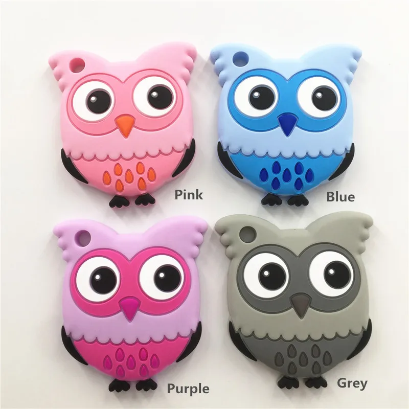 

Chengkai 5PCS BPA Free Silicone Owl Teether DIY Baby Shower Pacifier Dummy Pendant Nursing Jewelry Crafts Animal Clip Toy Gift