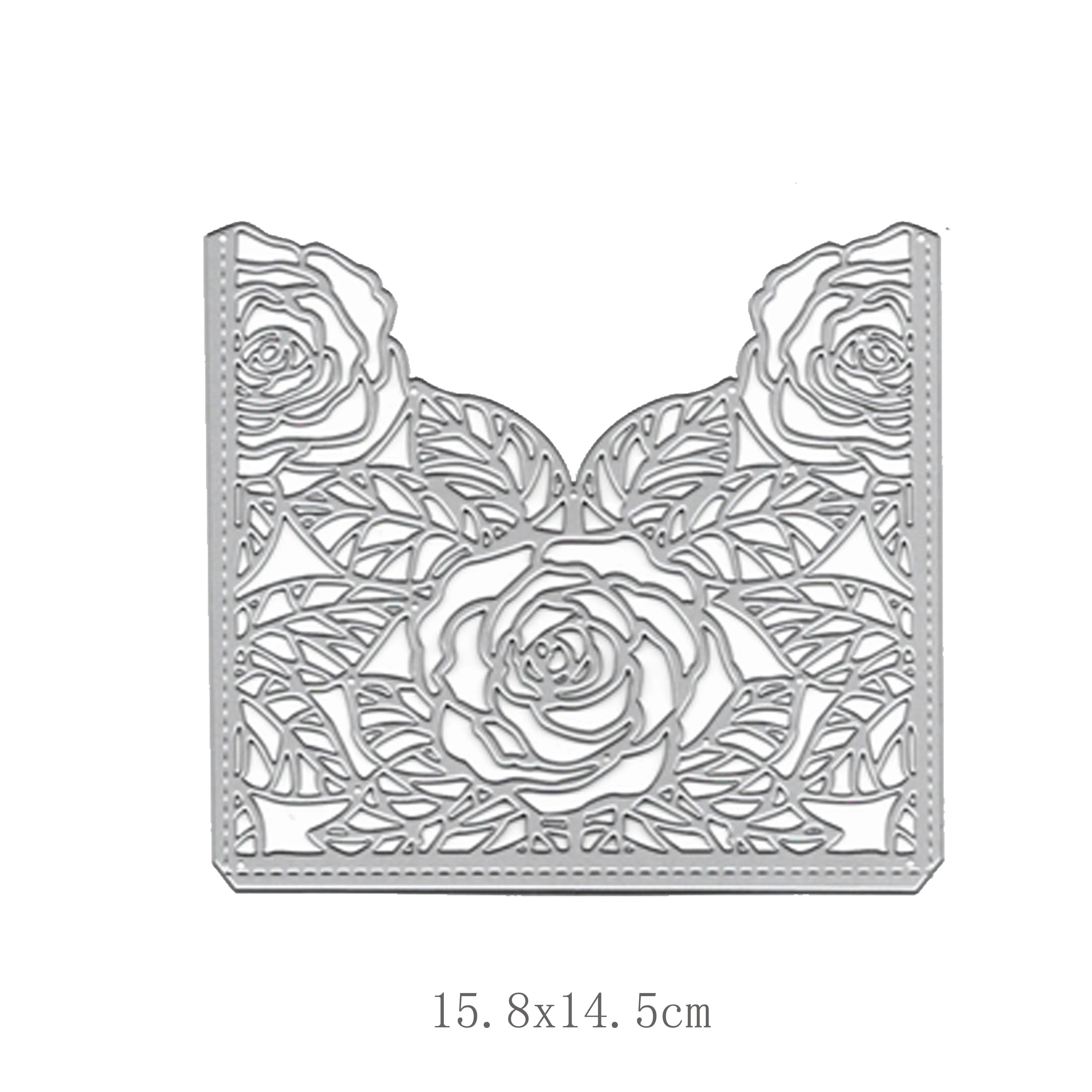  Big Rose Frame Metal Cutting Dies Scrapbooking Border Craft Dies Cut Stencils for DIY Wedding Invit - 33007760519