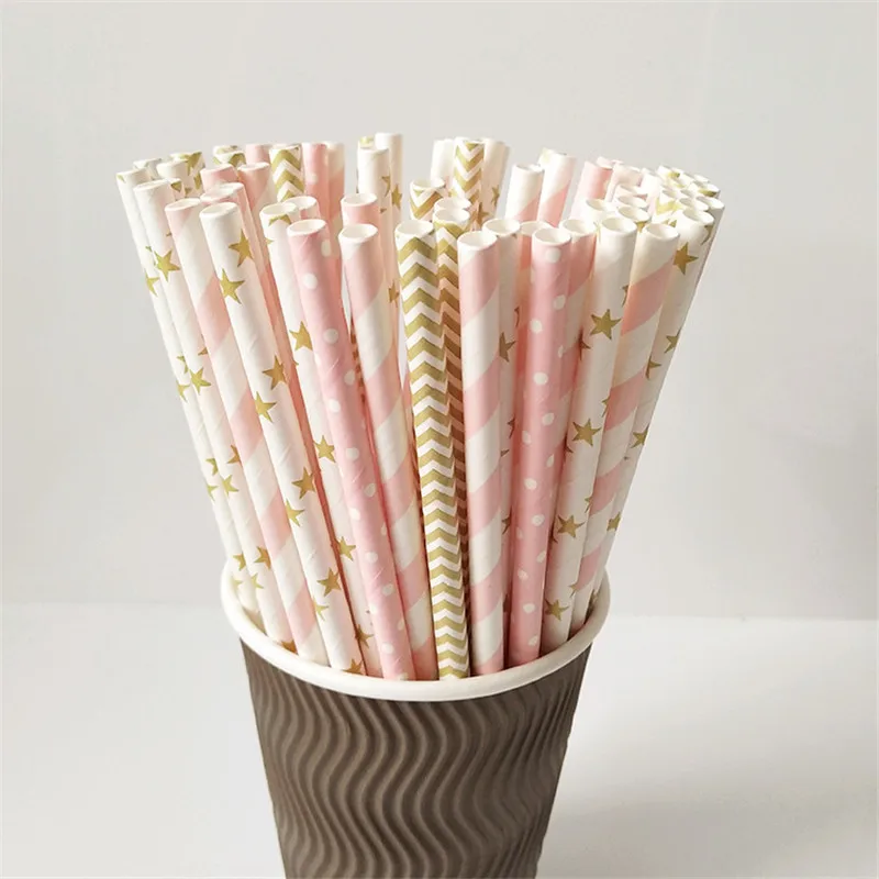 

100pcs/lot VariousTheme Environmental Drinking Paper Straws for Christmas Birthday Wedding Decorative Party Event Suppliers