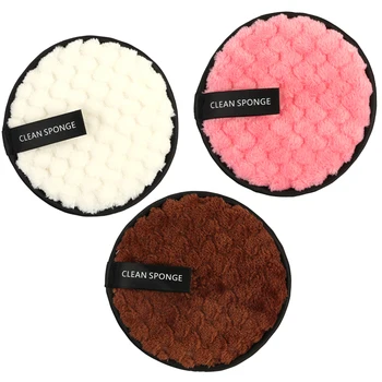 

2 Ways Face Wash Puff Facial Cleaning Pad w/ Hang String,(3 Pack)Micro Fibre Flocking Puff,Soft & Comfortable Puff Sponges