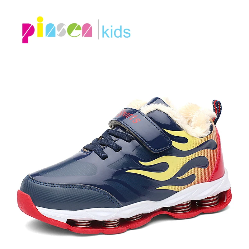 

PINSEN 2019 Boys Boots Winter Kids Snow Boots For Boys Sport Children Shoes Girls Sneakers Fashion 2019 New Leather Child Shoes