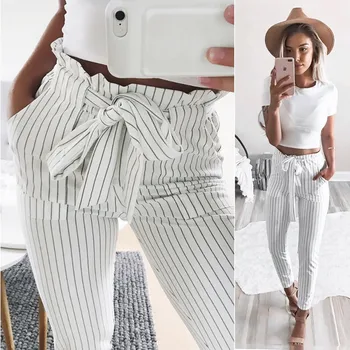 

Hot Selling Women High Waist Pencil Pants Elastic Waist New Casual Trousers For Women Fashion Street Wear Pants