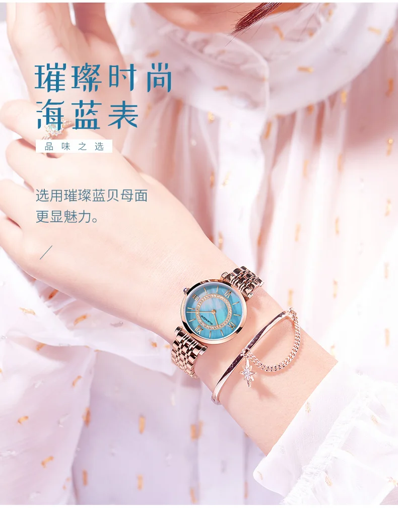 GUANQIN женские модные серебряные Кварцевые Часы Дамские стальные ремешок для часов Высокое качество повседневные водонепроницаемые наручные часы подарок для жены