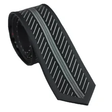 Галстуки coahella черный с серебряным полосатый галстук с окаймленным дизайном тощий галстук 6 см