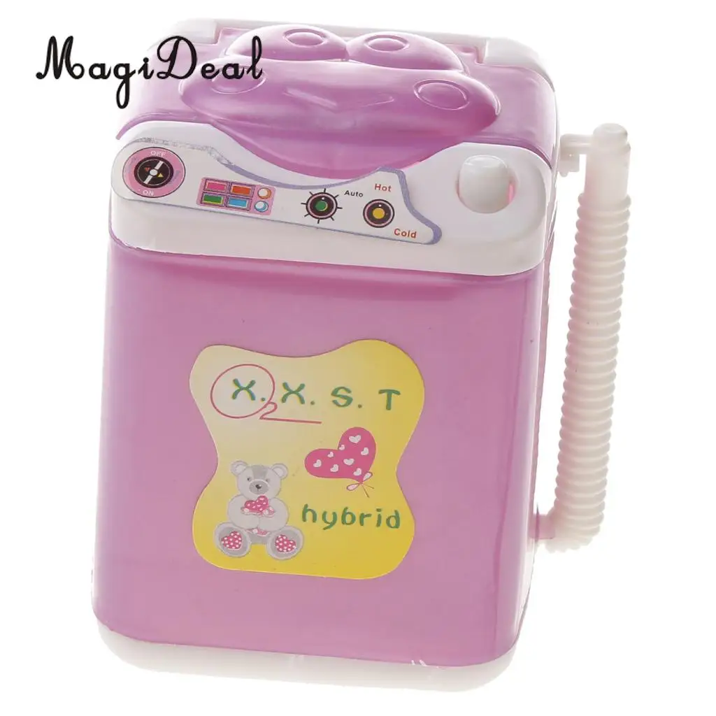 MagiDeal 1Pc Plastic Mini Washing Machine Dollhouse Furniture Toy for Dolls Bathroom Children Pretend Role Play Game Lovely Toy