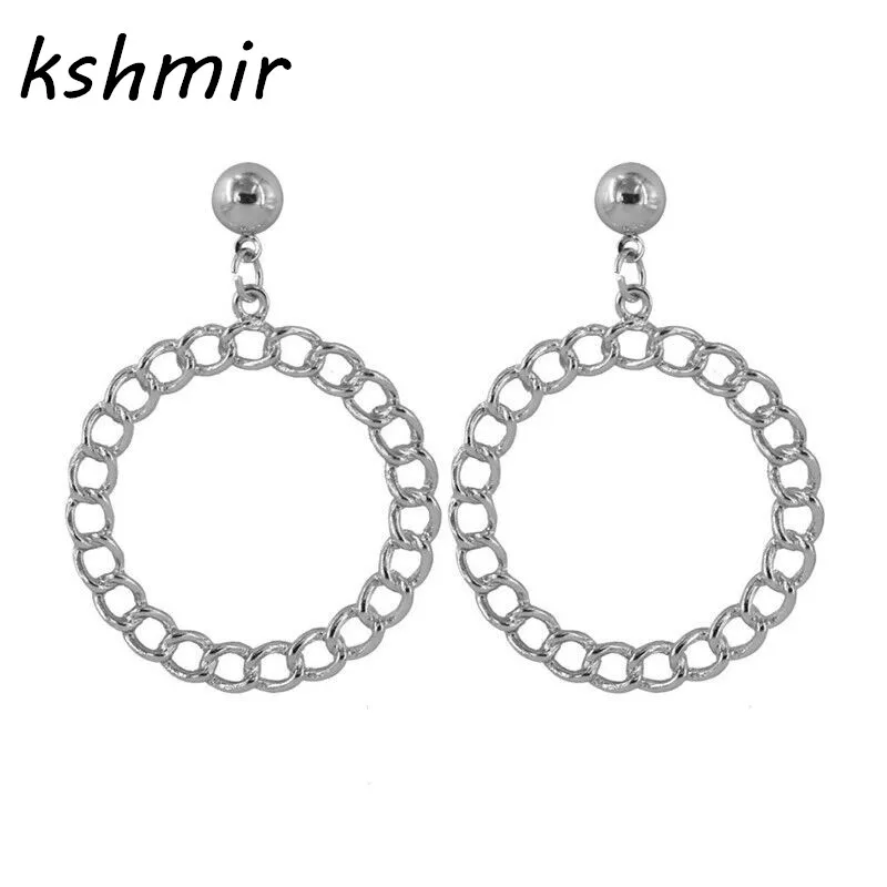 Женские большие серьги цепочки диаметром 3 8 см в стиле хип хоп|big earrings|earrings forearrings