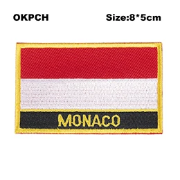 Флаг Monaco patcheswork ткань вышивка патч cutstom DIY наклейки на одежду PT0132-R - Color: PT0132-R
