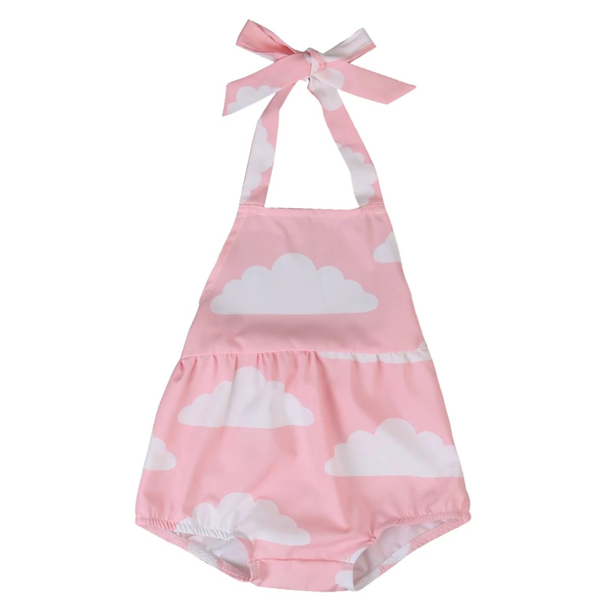 Summer 2017 Newborn Toddler Infant Baby Girl Cloud Pink Romper Backless