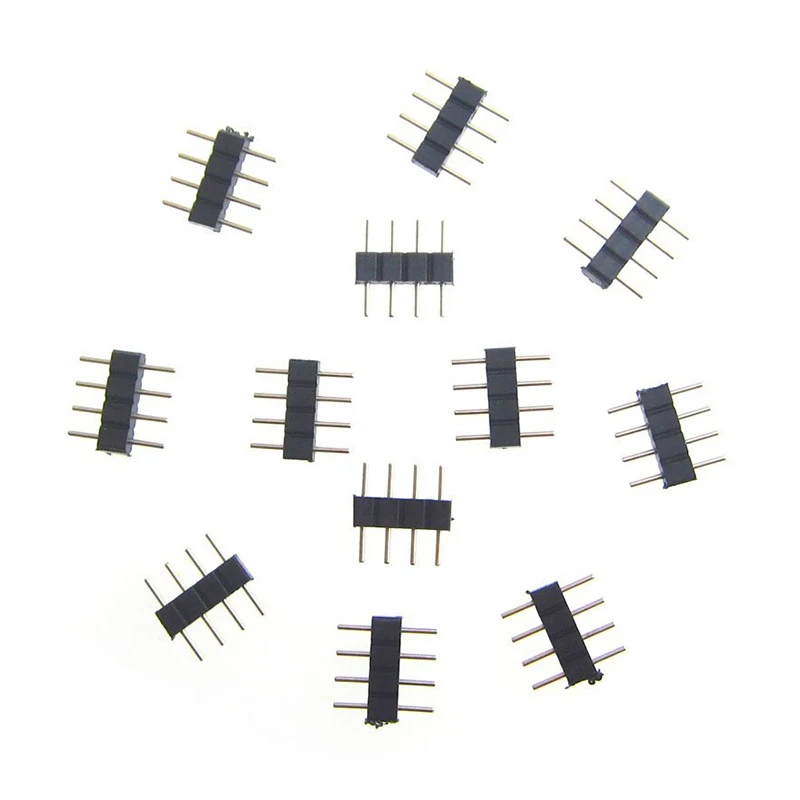 

10pcs double 4pin small part For LED SMD RGB 5050 3528 StripDIY LED 4pin RGB connector 4 pins needle male type