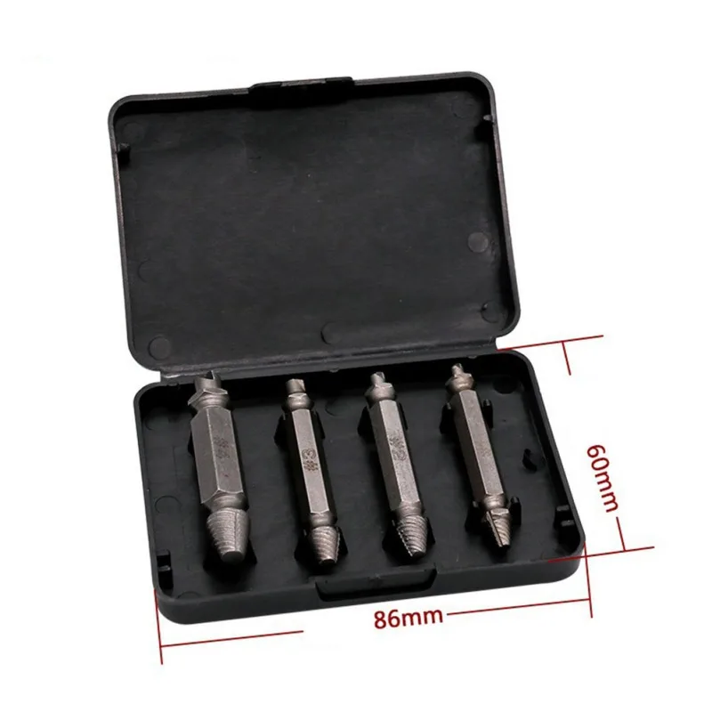 

4 Pcs/set Double Side Damaged Screw Extractor Drill Bits Out Bolt Stud Car Tool S2 Steel Damage Screw Bolt Remover