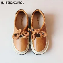 HUIFENGAZURRCS/ Новая весенняя обувь в британском стиле; кожаные тонкие туфли с круглым носком; Повседневная обувь в стиле ретро